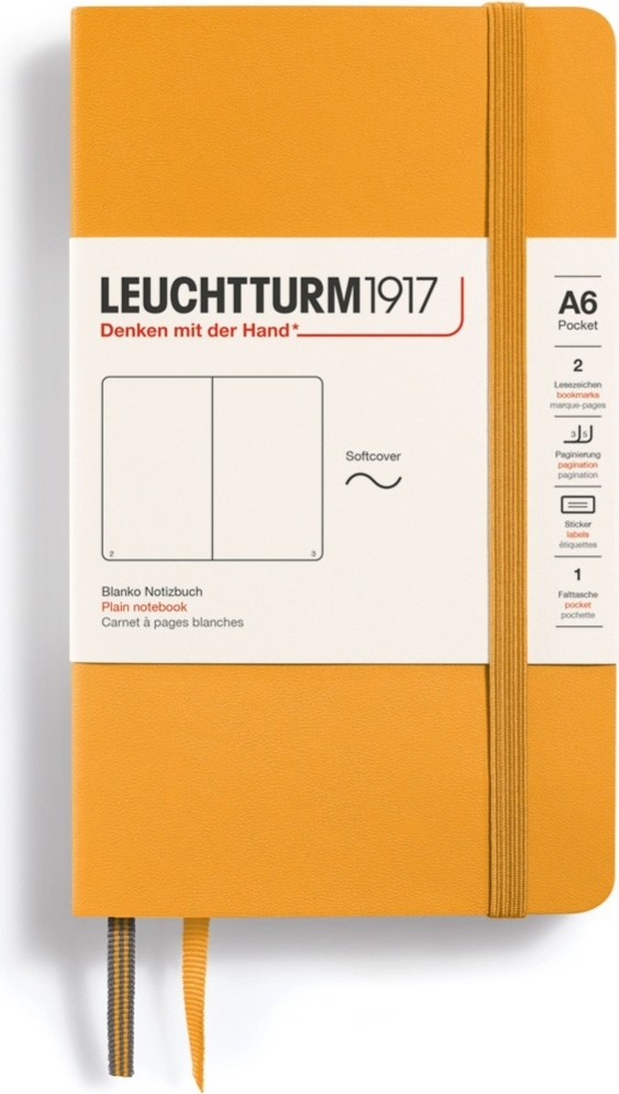 Leuchtturm 1917 Notizbuch A6, 123 Seiten, blanko, Softcover, orange, 80 g/m²