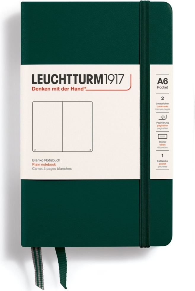 Leuchtturm 1917 Notizbuch A6, 187 Seiten, liniert, waldgrün, 80 g/m²
