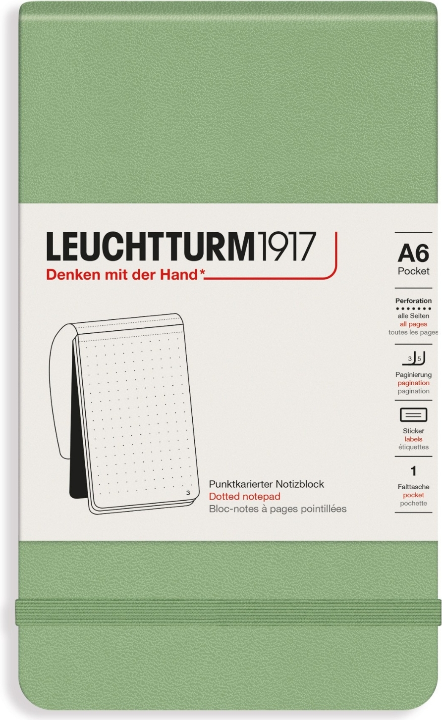 Leuchtturm 1917 Notizbuch A6, dotted, Hardcover, 184 Seiten, Salbeigrün, 80 g/m²