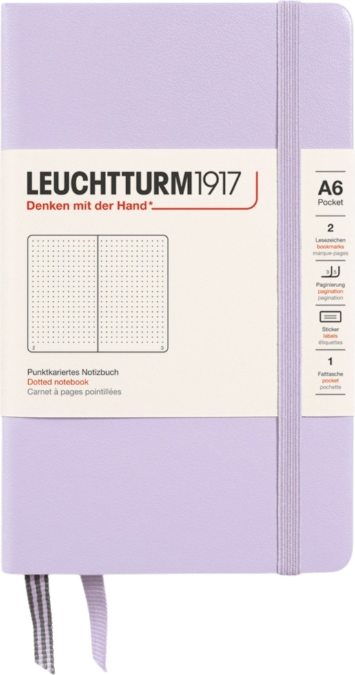 Leuchtturm 1917 Notizbuch A6, gepunktet, Hardcover, 187 Seiten, lila, 80 g/m²