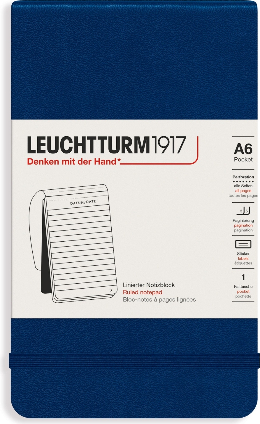 Notizbücher und Kalender Leuchtturm 1917 Notizbuch A6, Liniert, 184 Seiten, 80 G/m², Marineblau