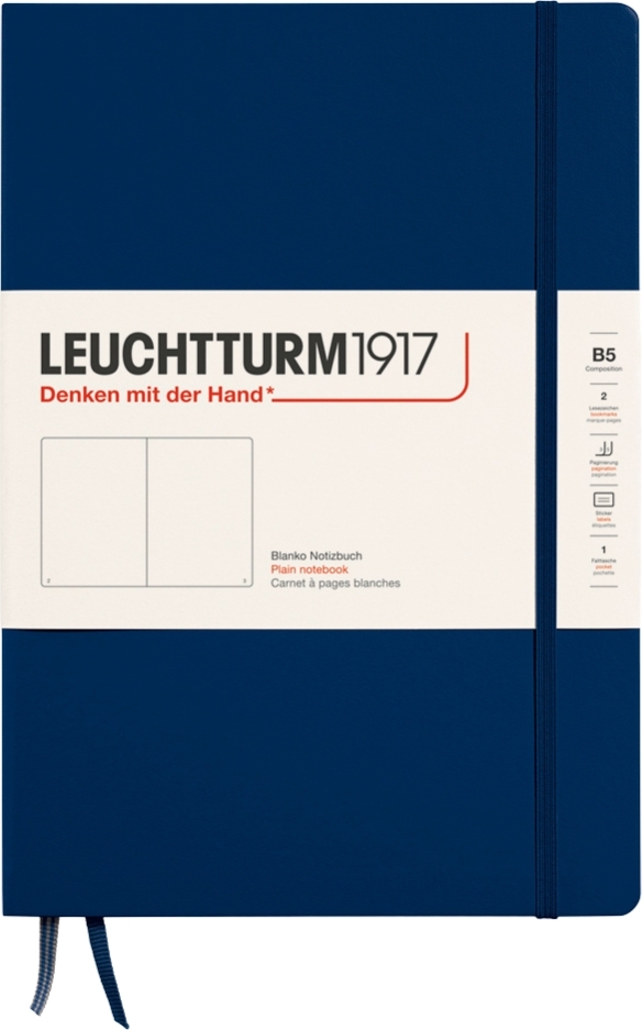 Leuchtturm 1917 Notizbuch B5, 219 Seiten, liniert, marineblau, 80 g/m²