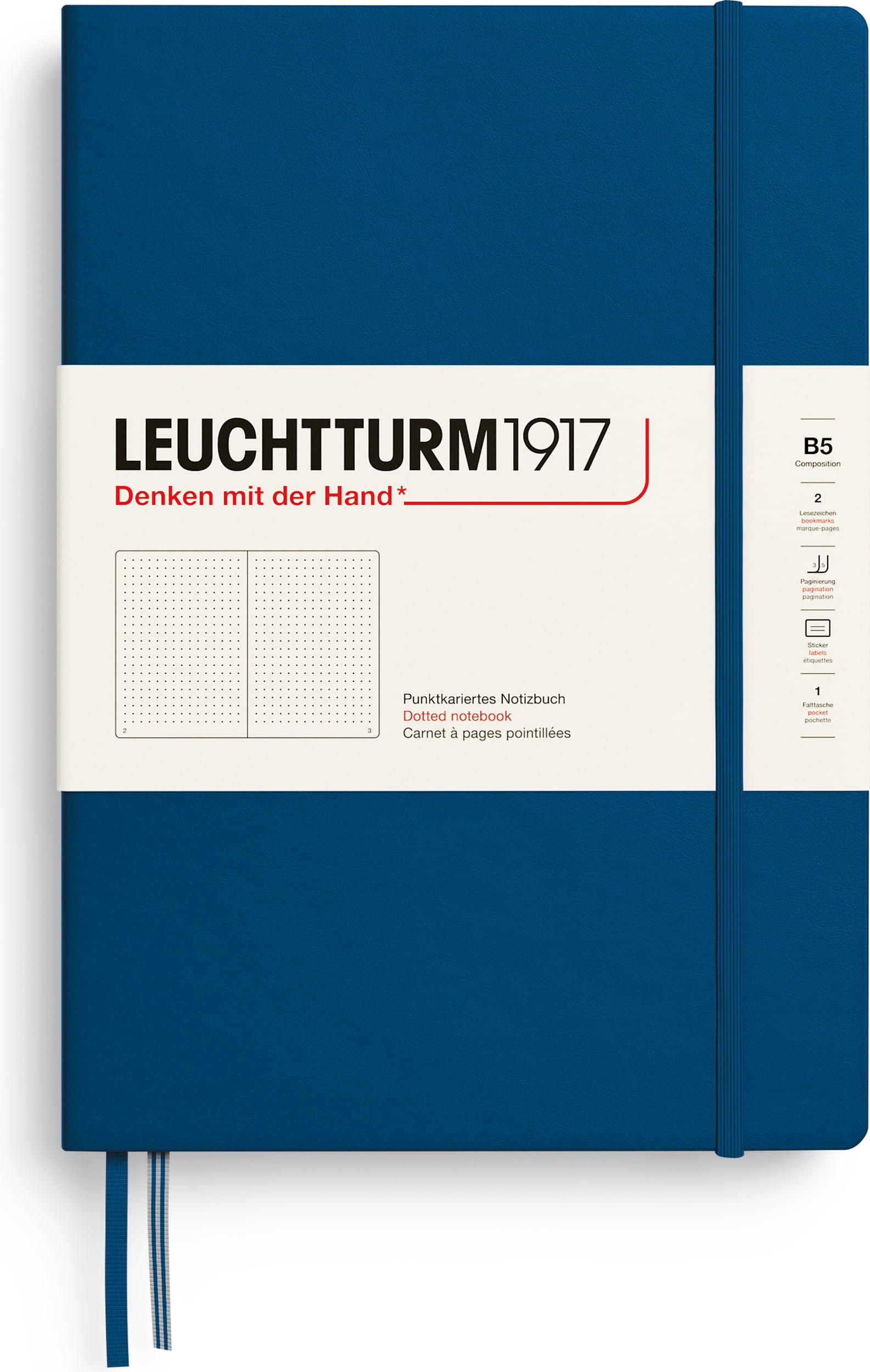 Leuchtturm 1917 Notizbuch B5, gepunktet, Hardcover, 219 Seiten, indigo, 80 g/m²