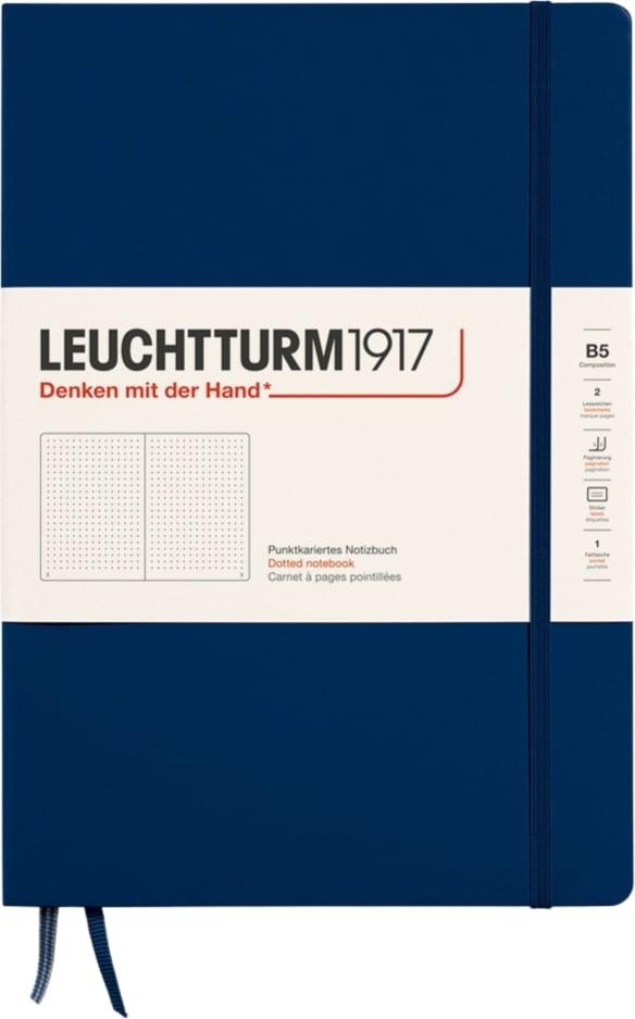 Leuchtturm 1917 Notizbuch B5, gepunktet, Hardcover, 219 Seiten, marineblau, 80 g/m²