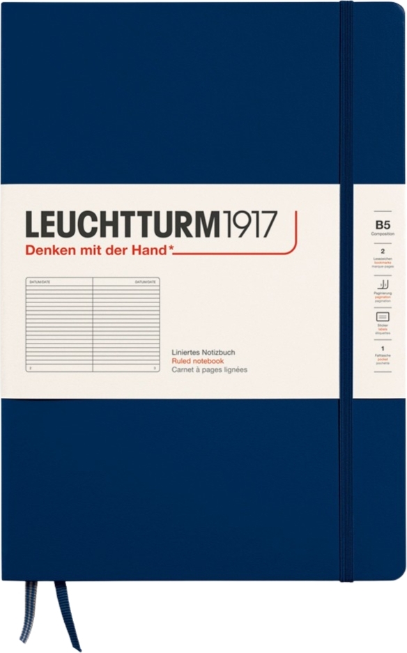 Leuchtturm 1917 Notizbuch B5, liniert, 219 Seiten, marineblau, 80 g/m²