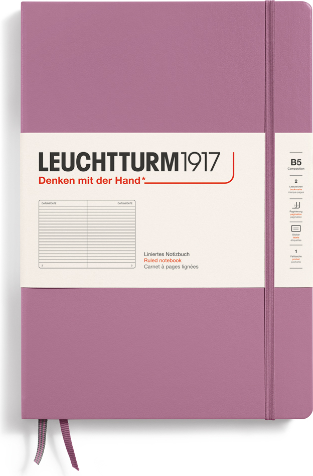 Leuchtturm 1917 Notizbuch B5, liniert, 219 Seiten, schmutziges Rosa, 80 g/m²