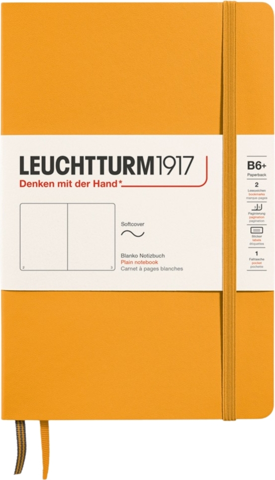 Leuchtturm 1917 Notizbuch B6+ 123 Seiten, blanko, Softcover, orange, 80 g/m²