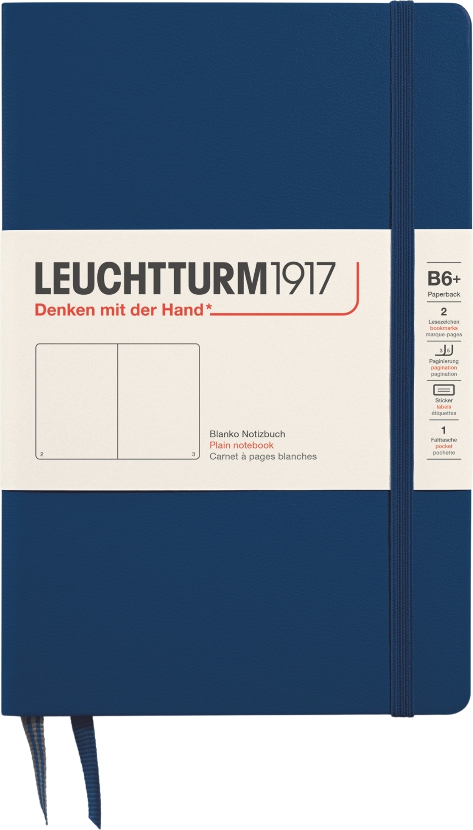 Leuchtturm 1917 Notizbuch B6+, liniert, 219 Seiten, marineblau, 80 g/m²