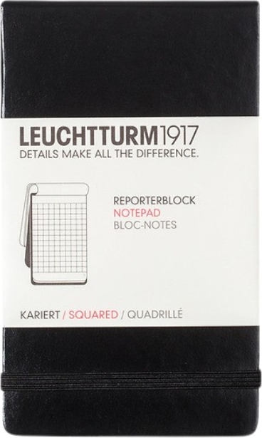 Leuchtturm 1917 Notizbuch Hardcover, kariert, A6, 184 Seiten, 80 g/m², schwarz
