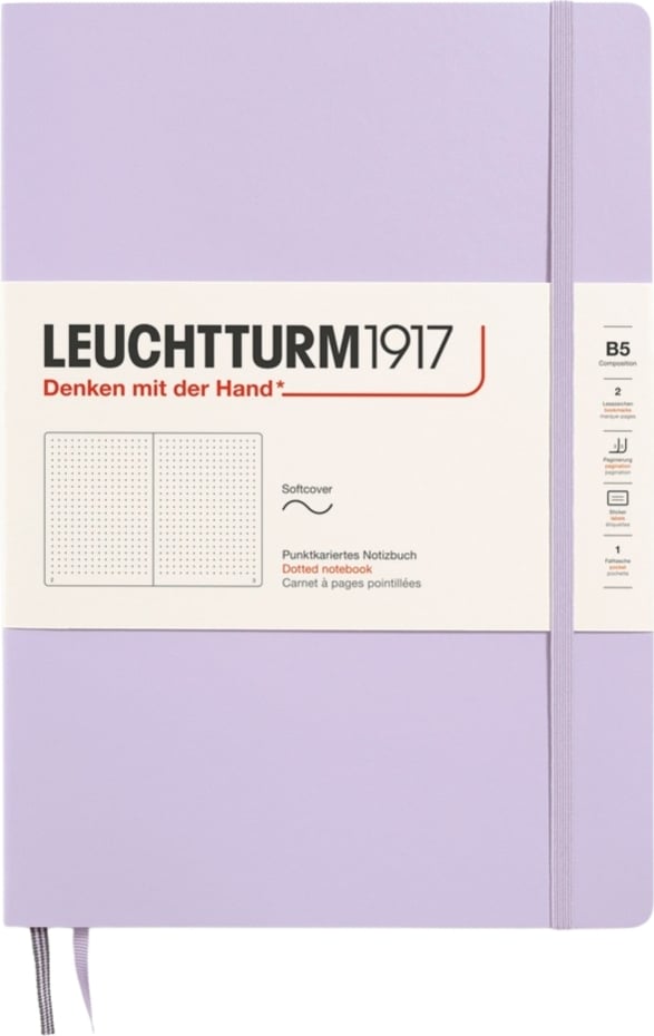 Leuchtturm 1917 Notizbuch Softcover B5, 123 Seiten, gepunktet, lila, 80 g/m²