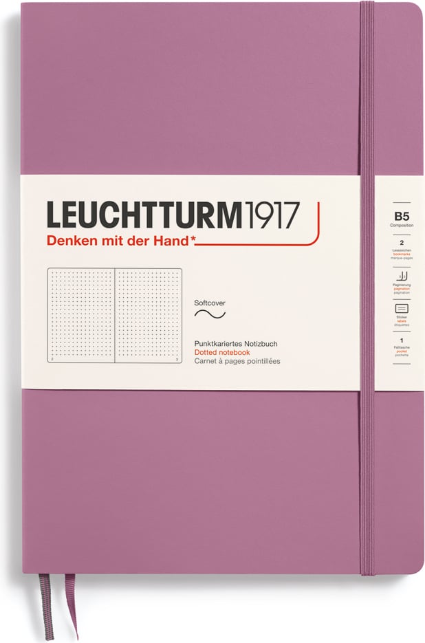 Leuchtturm 1917 Notizbuch Softcover B5, dotted, 123 Seiten, Schmutziges Rosa, 80 g/m²