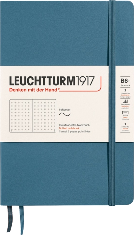 Leuchtturm 1917 Notizbuch Softcover B6+ 123 Seiten, punktiert, blaugrau, 80 g/m²