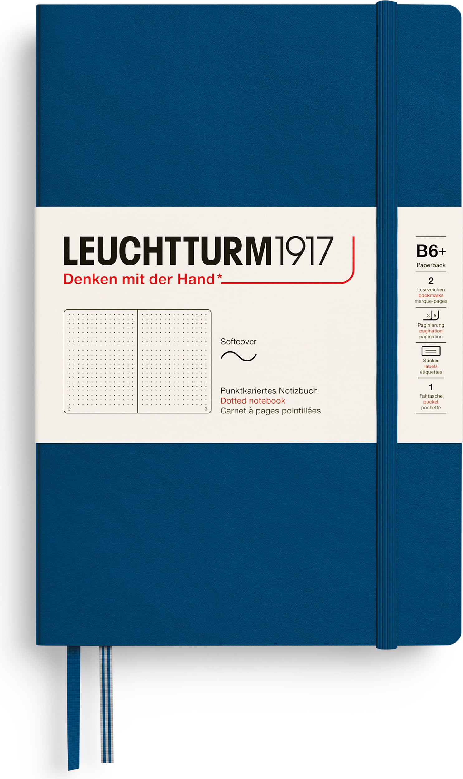 Leuchtturm 1917 Notizbuch Softcover B6+ dotted, 123 Seiten, indigo, 80 g/m²