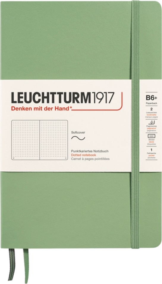 Leuchtturm 1917 Notizbuch Softcover B6+ dotted, 123 Seiten, salbeigrün, 80 g/m²