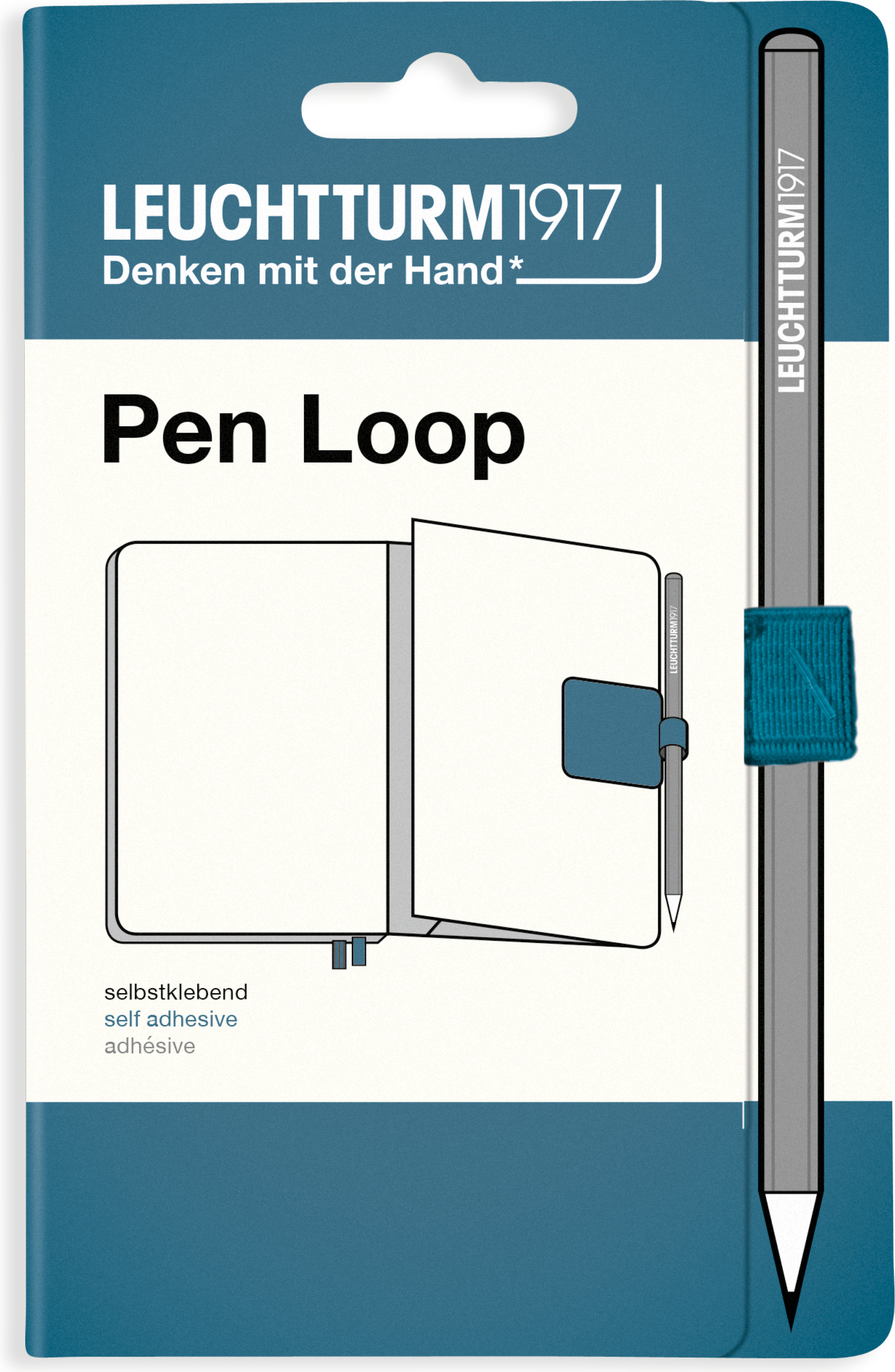 Leuchtturm 1917 selbstklebender Stifthalter, blaugrau