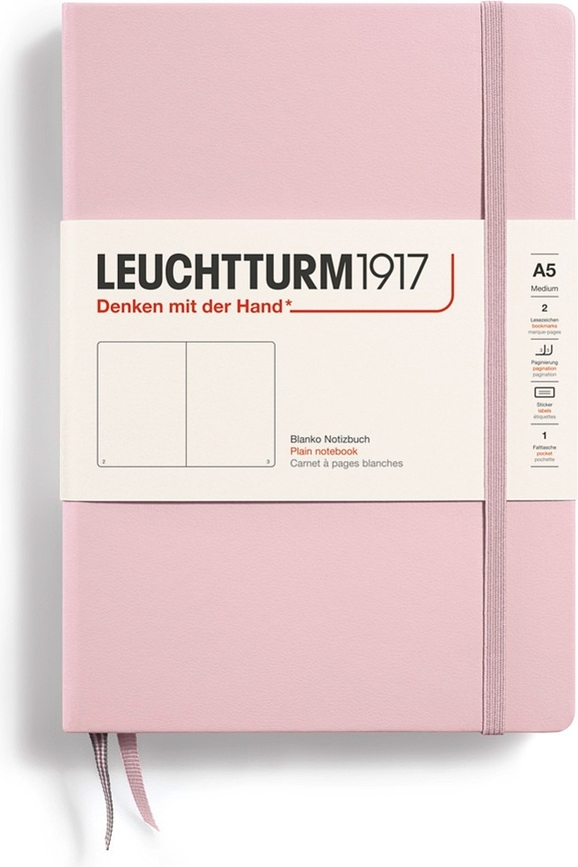 Leuchtturm 1917 Σημειωματάριο λευκό, με σκληρό εξώφυλλο, A5, 251 σελίδες, 80 g/m², ροζ πούδρας