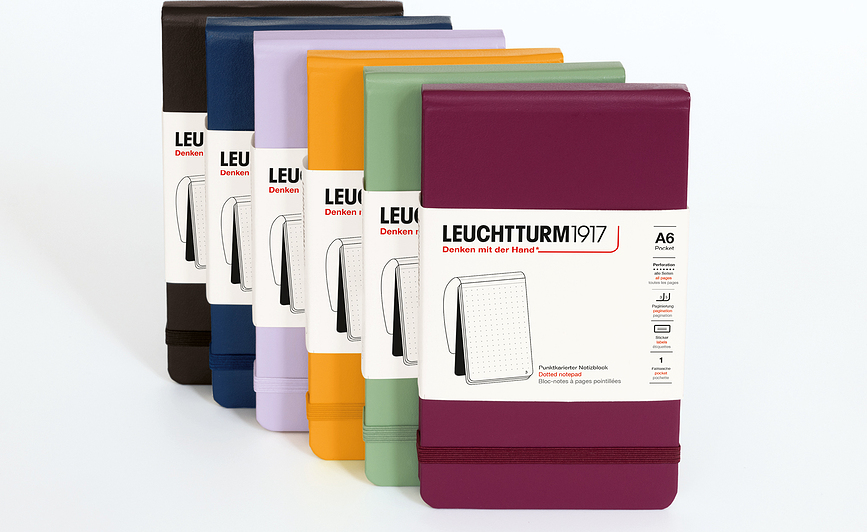 Leuchtturm 1917 Σημειωματάριο ριγέ, με σκληρό εξώφυλλο, A6, 184 σελίδες, 80 g/m², μαύρο