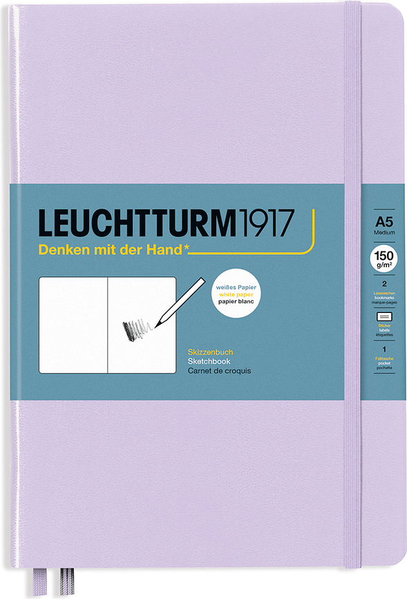 Leuchtturm 1917 Skicirka tvrdi uvez A5 112 stranica lila 150 g/m²
