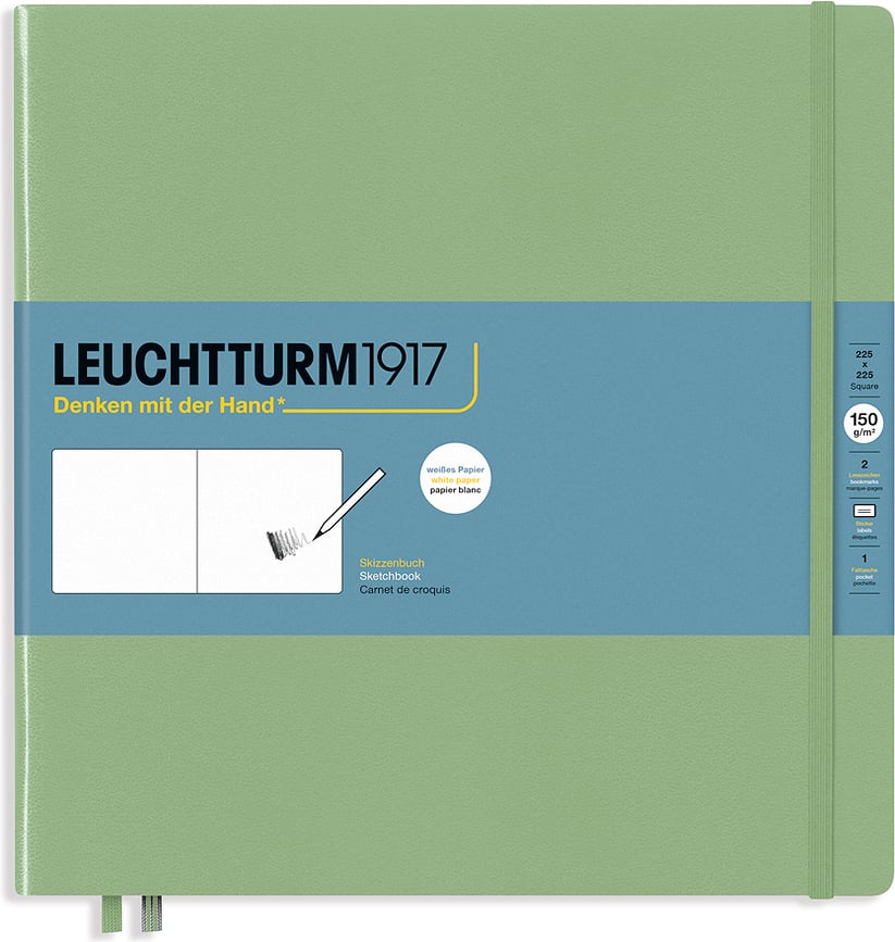 Leuchtturm 1917 Skicirka tvrdi uvez kvadratna 112 stranica kadulja zelena 150 g/m²