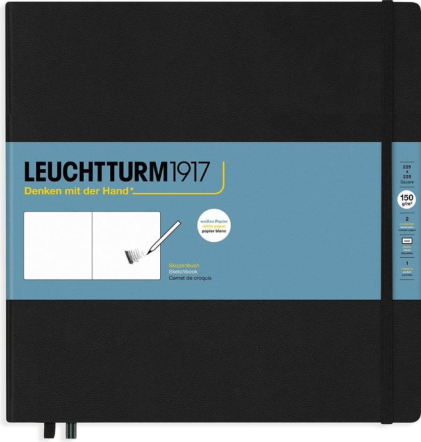 Leuchtturm 1917 Skicirka tvrdi uvez kvadratna crna 112 stranica 150 g/m²