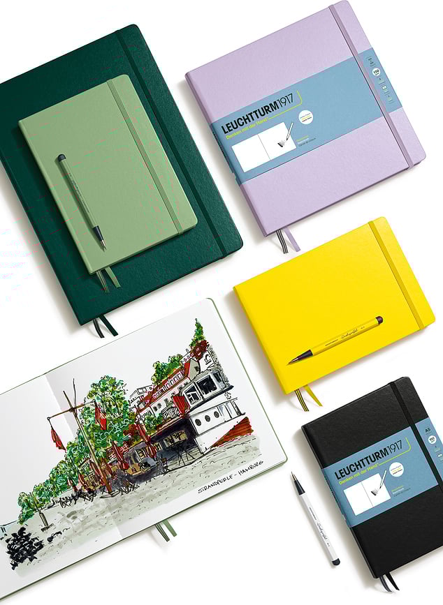 Leuchtturm 1917 Skicirka v trdi vezavi, A4+, 112 strani, lila, 150 g/m²