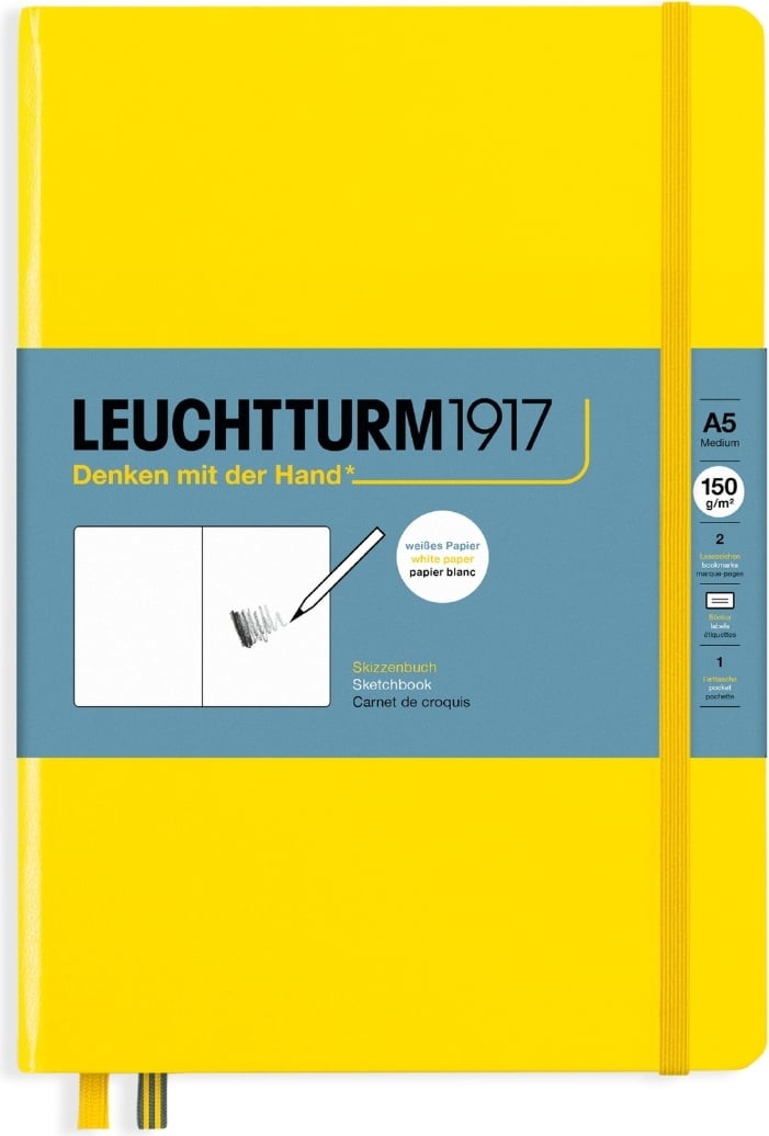 Leuchtturm 1917 Skizzenbuch A5, 112 Seiten, zitronengelb, 150 g/m²