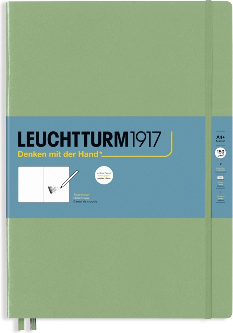 Leuchtturm 1917 Skizzenbuch Hardcover A4+, 112 Seiten, salbeigrün, 150 g/m²