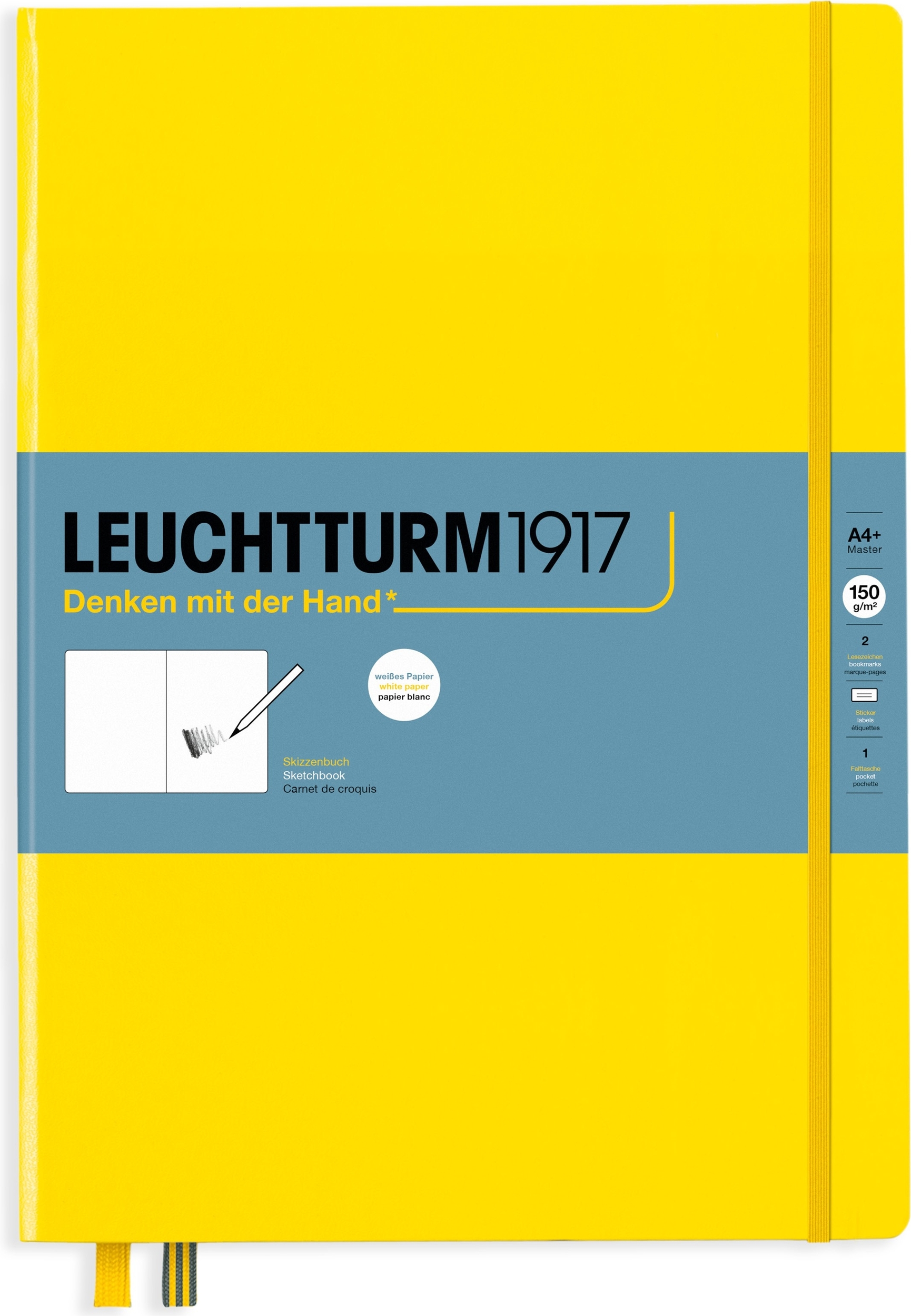 Leuchtturm 1917 Skizzenbuch Hardcover A4+, 112 Seiten, zitronengelb, 150 g/m²