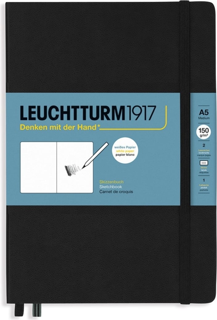 Leuchtturm 1917 Skizzenbuch Hardcover A5, 112 Seiten, 150 g/m², schwarz