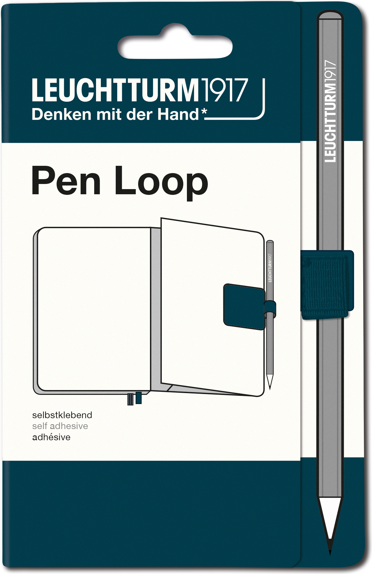 Leuchtturm 1917 Stifthalter selbstklebend, dunkel türkis