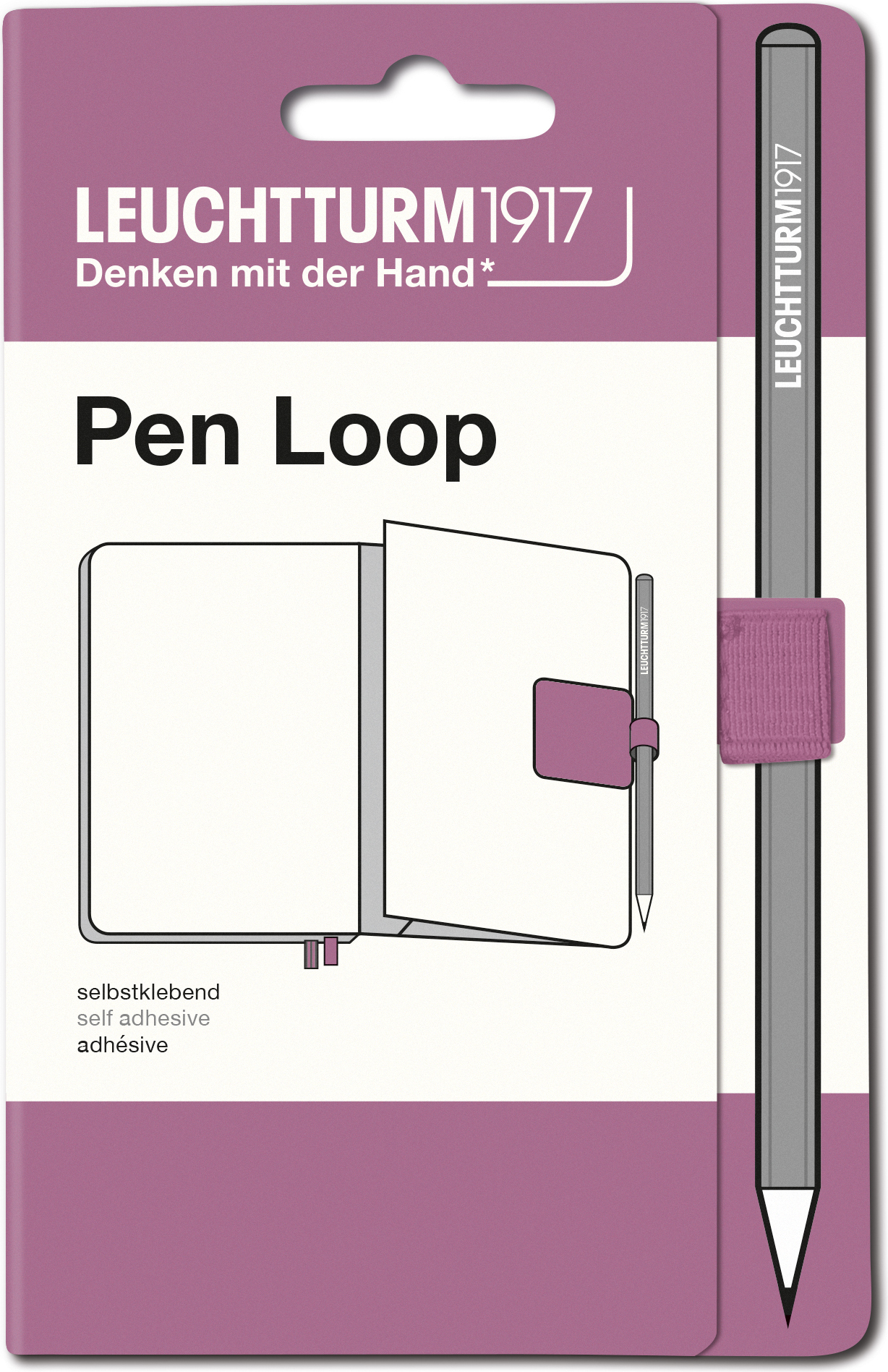 Leuchtturm 1917 Stiftschlaufe selbstklebend, schmutzig rosa
