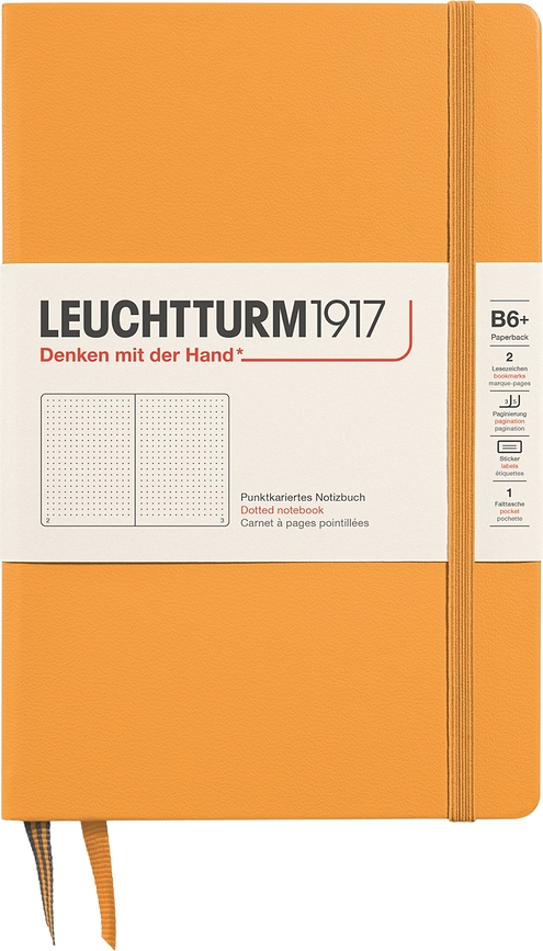 Leuchtturm 1917 тефтер на точки с твърди корици B6+, 219 страници, оранжев, 80 g/m²
