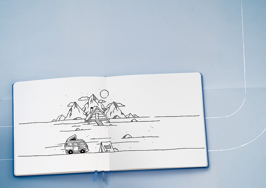 Leuchtturm 1917 Σχεδιαστικό Μπλοκ με σκληρό εξώφυλλο, A4+, λιλά, 112 σελίδες, 150 g/m²