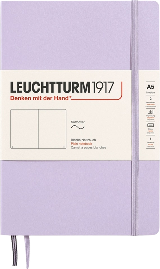 Leuchtturm 1917 тетрадка с меки корици, гладки страници, A5, 123 страници, лилава, 80 g/m²