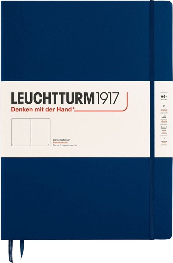 Leuchtturm 1917 тетрадка с твърди корици, гладки страници, A4+, 235 страници, тъмносин, 100 g/m²