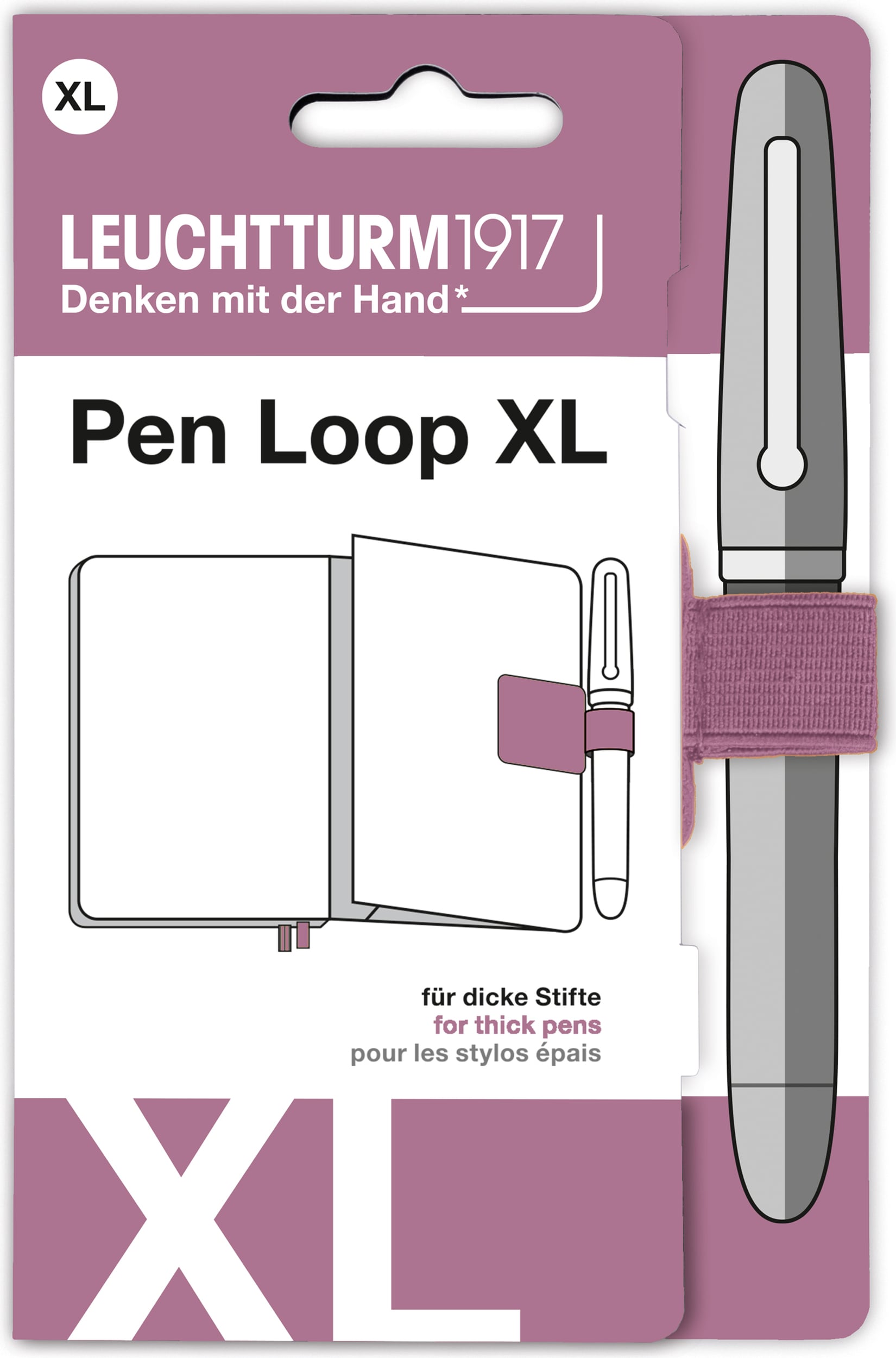 Leuchtturm 1917 XL selbstklebender Stifthalter, altrosa