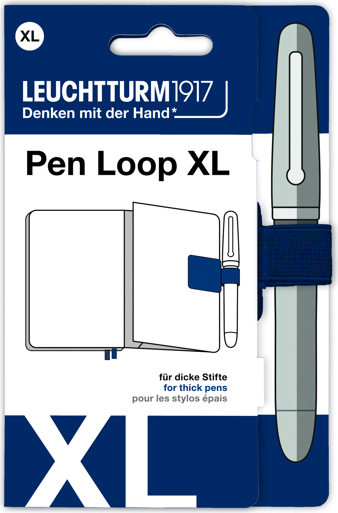 Leuchtturm 1917 XL selbstklebender Stifthalter, marineblau
