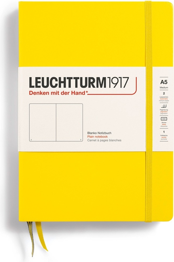 Leuchtturm 1917 Zvezek, gladek, trda vezava, A5, 251 strani, limonin, 80 g/m²