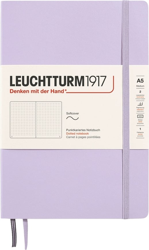 Leuchtturm 1917 Zvezek s pikami, A5, 123 strani, lila, 80 g/m²