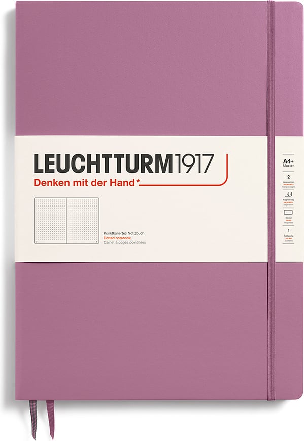 Leuchtturm 1917 Zvezek s pikami, trda vezava, A4+, 123 strani, umazano roza, 100 g/m²