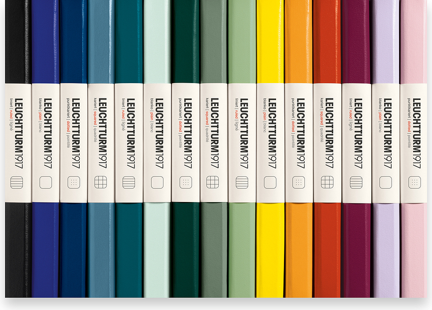 Leuchtturm 1917 Notes v trdi vezavi, A5, 251 strani, karirast, temno turkizen, 80 g/m²