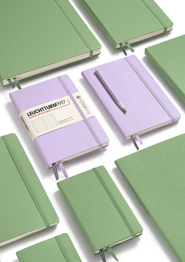 Leuchtturm 1917 Zvezek v trdi vezavi, karirast, B6+, 219 strani, črn, 80 g/m²