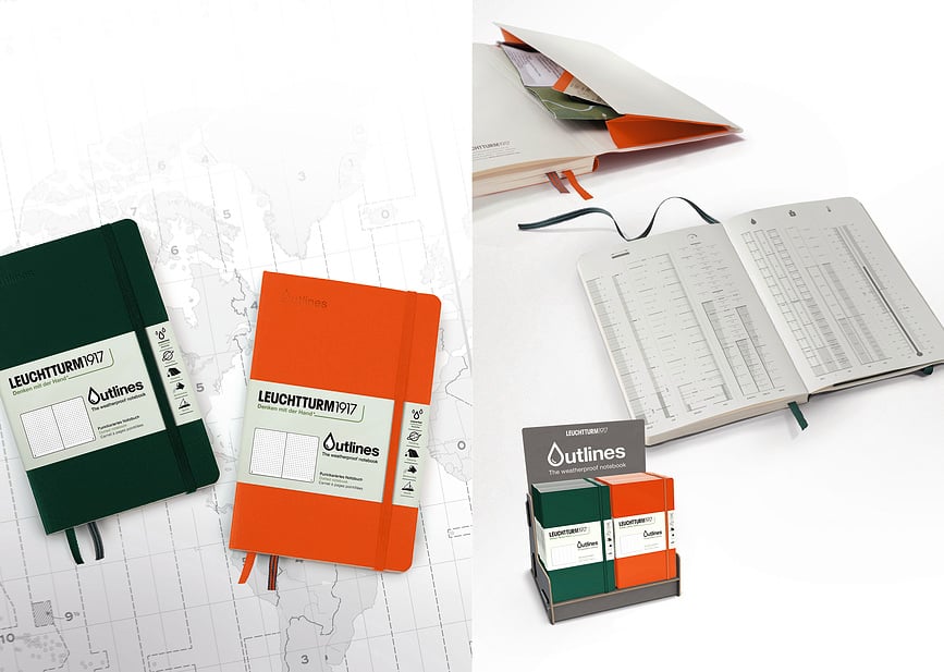 Outlines Notes v pikah v flex vezavi B6+, 89 strani, 150 g/m², mornarsko moder