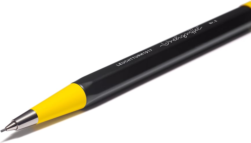 Portaminas Drehgriffel Nr. 2 Bauhaus, 0,7 mm, negro y amarillo