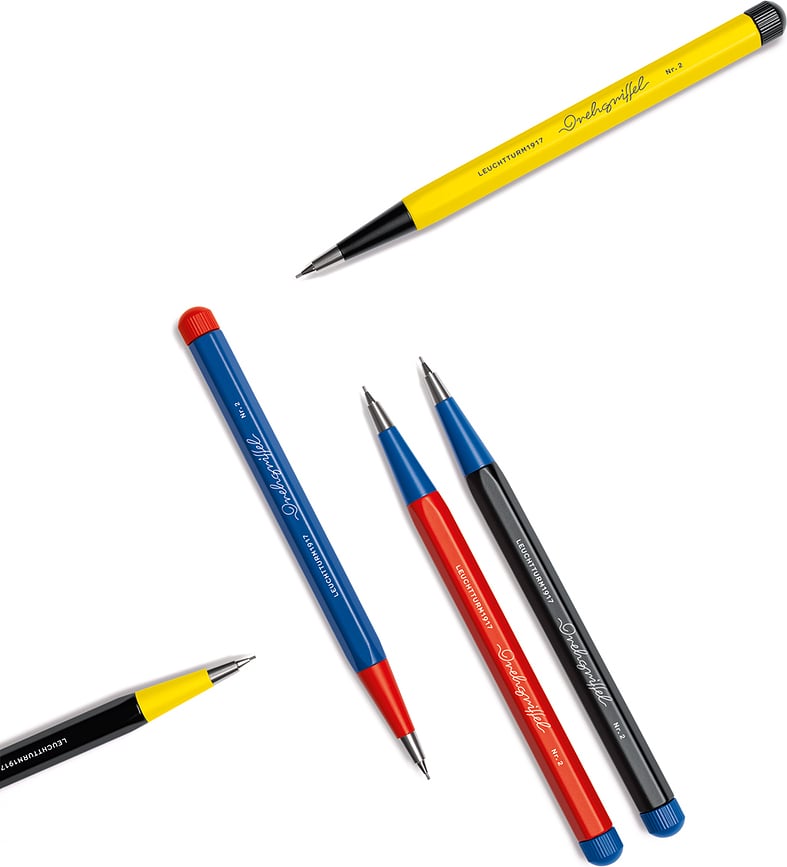 Portaminas Drehgriffel Nr. 2 Bauhaus, 0,7 mm, negro y amarillo