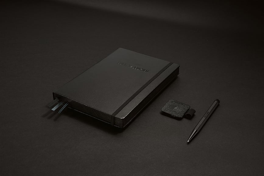 Set de Bullet Journal con bolígrafo y portabolígrafos adhesivo, Collectors Set, Set de 3 piezas