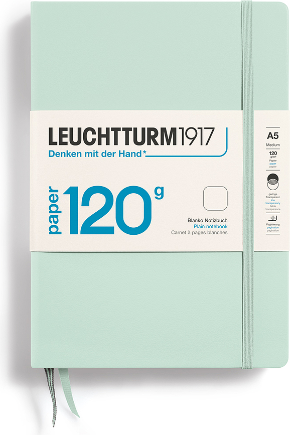 Užrašų knygelė Edition 120, kietais viršeliais, A5, 203 puslapiai, mėtų spalvos, 120 g/m²