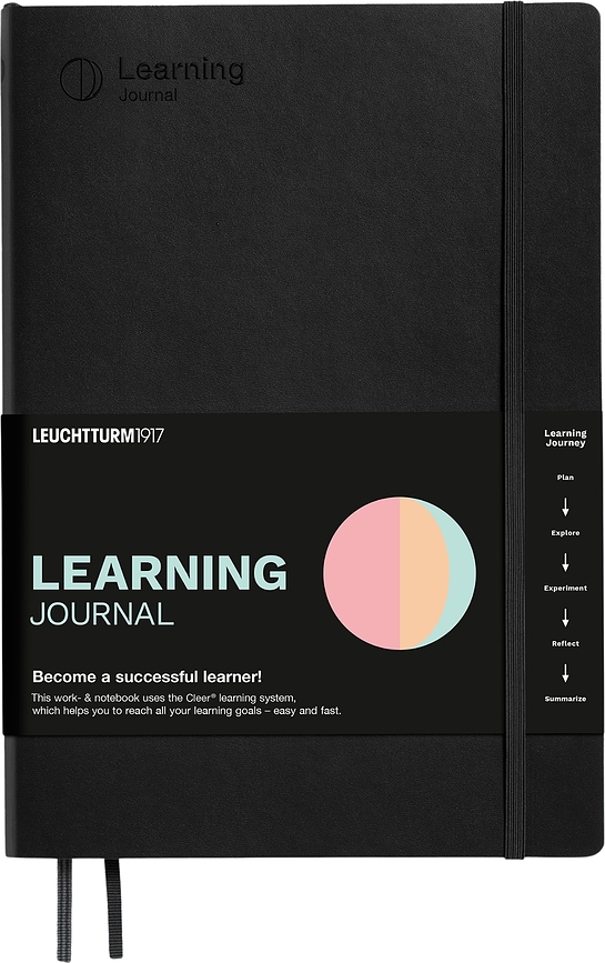 Užrašų knygelė Learning Journal B5, juoda, 100 g/m²