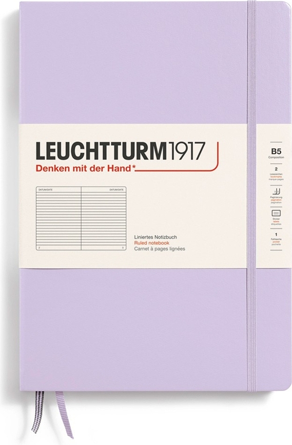 Užrašų knygelė Leuchtturm 1917 B5, linijomis, kietu viršeliu, 219 puslapių, alyvinė, 80 g/m²