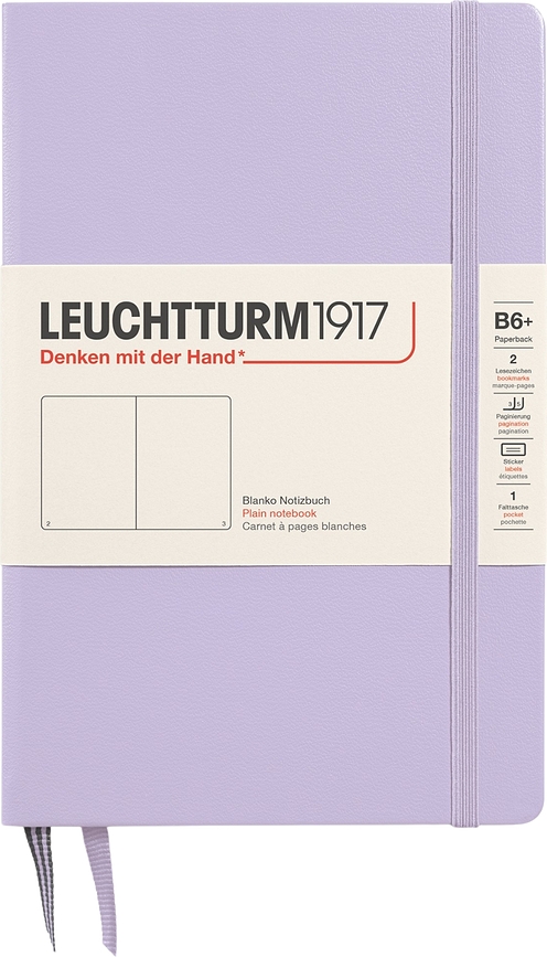 Užrašų knygelė Leuchtturm 1917 B6+, kietais viršeliais, lygi, 219 puslapių, alyvinė, 80 g/m²
